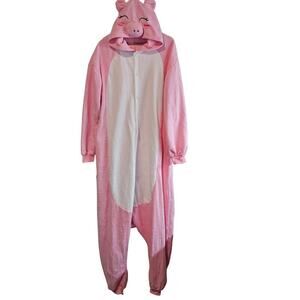 Pig Fleece One Piece Costume Unisex Size XXL Dress Up Halloween Funny Party PJs